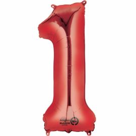 34 INCH RED NUMBER 1 BALLOON