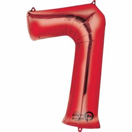 34 INCH RED NUMBER 7 BALLOON