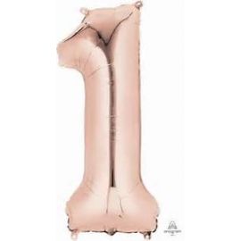 34 INCH ROSE GOLD NUMBER 1 BALLOON