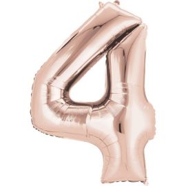 34 INCH ROSE GOLD NUMBER 4 BALLOON