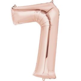 34 INCH ROSE GOLD NUMBER 7 BALLOON