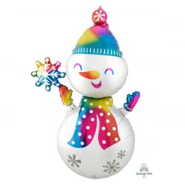 55 X 31 INCH SATIN INFUSED SNOWMAN 4203701 026635420372