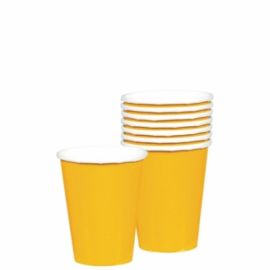 PAPER CUPS 266 ML 8 CT YELLOW