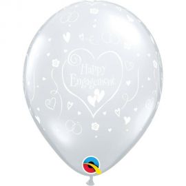 11 INCH ENGAGEMENT HEARTS BALLOONS 25CT