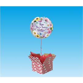GET WELL 22 INCH BUBBLE BALLOON IN A BOX
