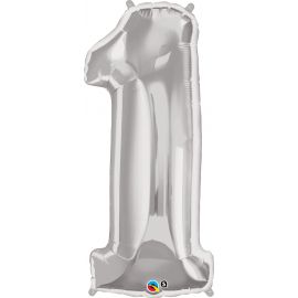 34 INCH SILVER NUMBER 1 BALLOON
