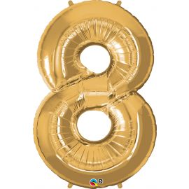 34 INCH GOLD NUMBER 8  BALLOON