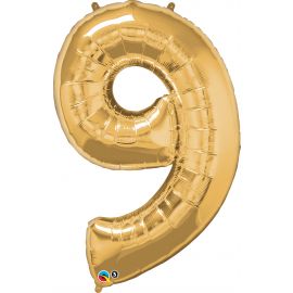 34 INCH  GOLD NUMBER 9   BALLOON