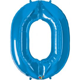 34 INCH BLUE NUMBER 0 BALLOON