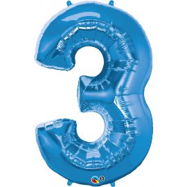 34 INCH BLUE NUMBER 3 BALLOON