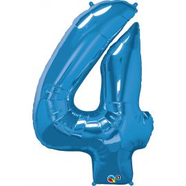 34 INCH BLUE NUMBER 4 BALLOON
