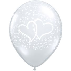 DIAMOND CLEAR HEARTS BALLOONS PACK50