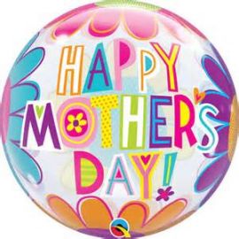 MOTHERS DAY BIG FLOWERS 22INCH BUBBLE BALLOON