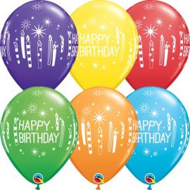 11 INCH BIRTHDAY CANDLES BALLOONS 25CT