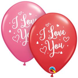 11 INCH I LOVE YOU SCRIPT BALLOONS 25CT