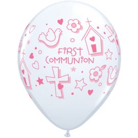 11 INCH FIRST COMMUNION GIRL BALLOONS 25CT