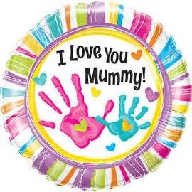 I LOVE YOU MUMMY 18INCH BALLOON WITH HAND PRINTS