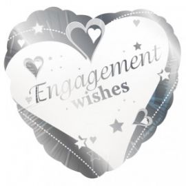 ENGAGEMENT WISHES 18 INCH HEART FOIL BALLOON