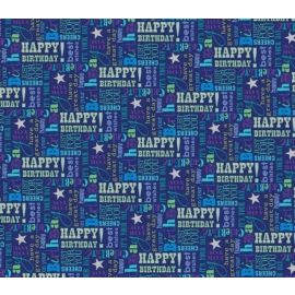 HAPPY BIRTHDAY BLUE WRAPPING PAPER 1 SHEET