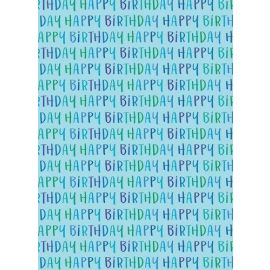 HAPPY BIRTHDAY TEXT WRAPPING PAPER 1 SHEET