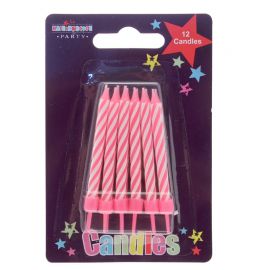 PINK CANDLES 12 PIECES