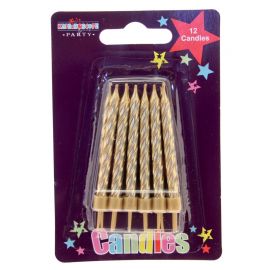GOLD CANDLES 12 PIECES