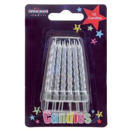 SILVER CANDLES 12 PIECES
