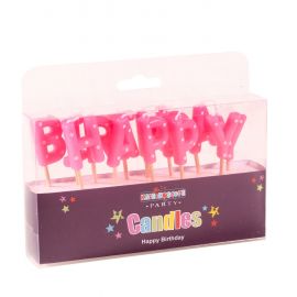 PINK HAPPY BIRTHDAY CANDLES
