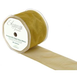 ELEGANZA FINESSE WIRED RIBBON 70MM x 20M GOLD NO.35A