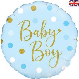 18 INCH SPARKING BABY BOY DOTS HOLOGRAPHIC 228113 5060161228113