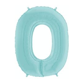 26 INCH PASTEL BLUE NUMBER 0 BALLOON