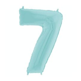 26 INCH PASTEL BLUE NUMBER 7 BALLOON