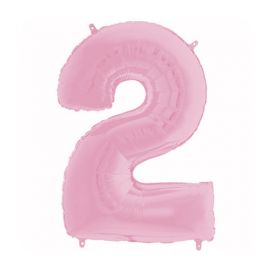 26 INCH PASTEL PINK NUMBER 2 BALLOON