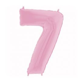 26 INCH PASTEL PINK NUMBER 7 BALLOON