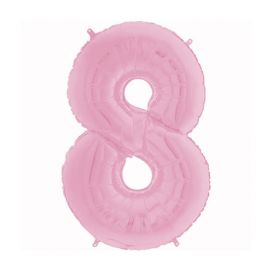 26 INCH PASTEL PINK NUMBER 8 BALLOON