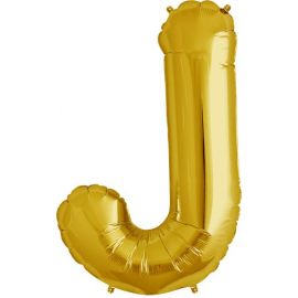 34 INCH GOLD LETTER J BALLOON