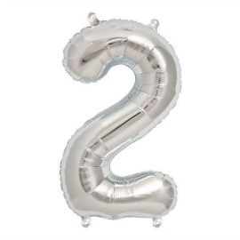 16 INCH NUMBER 2 SILVER AIR FILLED BALLOON