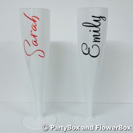 PERSONALISED WHITE CHAMPAGNE FLUTE 4015